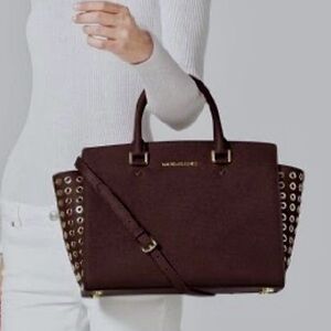 Michael Kors Selma Grommet Large Saffiano Leather Satchel